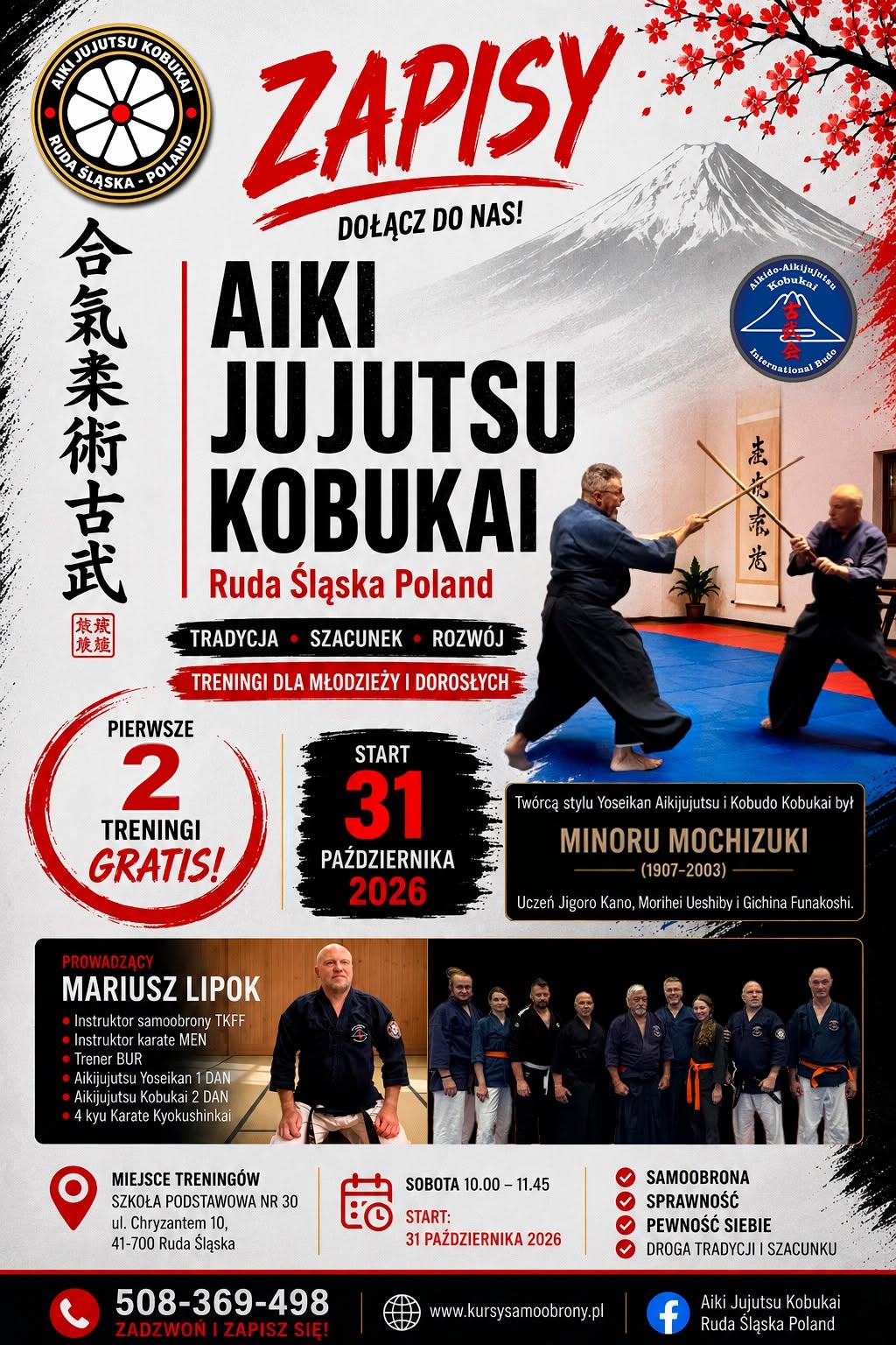 Zapisy Aiki Jujutsu Kobukai Ruda Śląska – pierwsze 2 treningi gratis